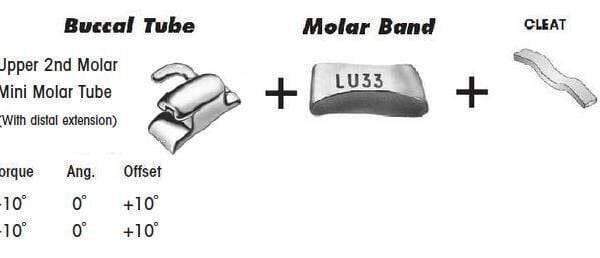 2nd Molar Band Assembly with Upper Single Buccal Tube and Cleat
