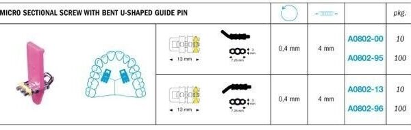 Expansion Micro Sectional Screw With Bent U-Shaped Guide Pin - Leone
