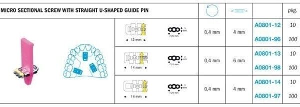 Expansion Micro Sectional Screw With Straight U-Shaped Guide Pin - Leone