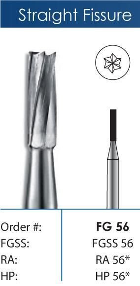Straight Fissure Crosscut Dental Carbide Burs