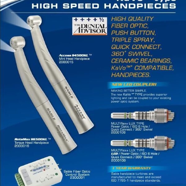 KAVO Interchangeable Fiber Optic Handpiece - Sable