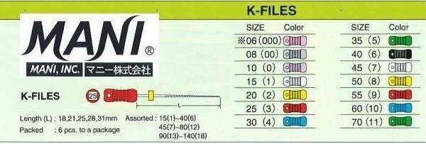K-File 25mm - Mani