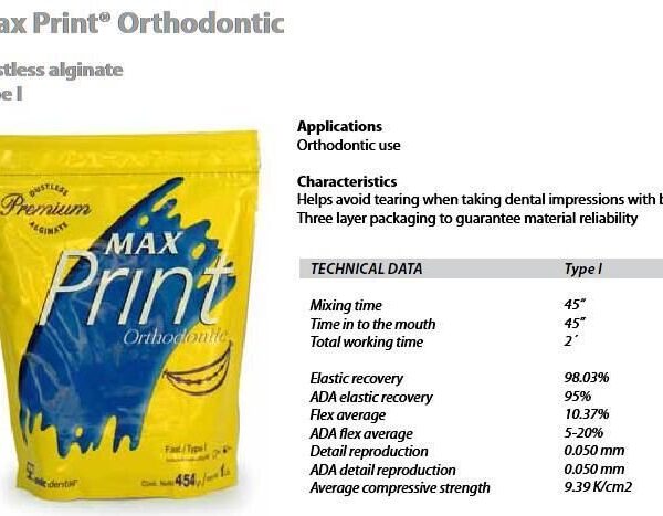 Max Print Dustless Orthodontic Alginate