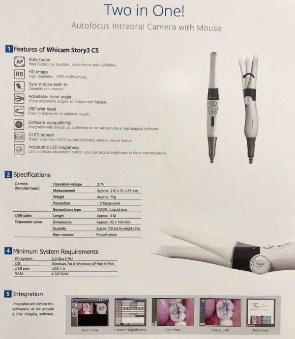 Whicam Story3 CS - Wired Intraoral Camera - Good Doctors