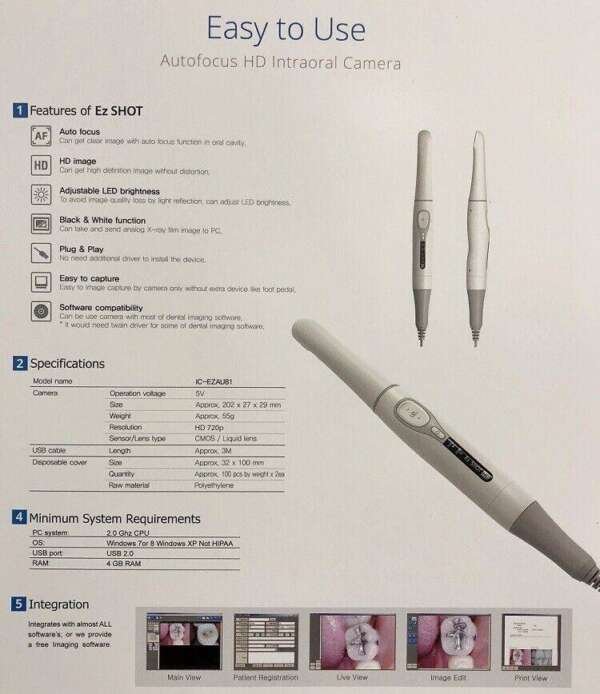 EZ Shot HD - Wired Intraoral Camera - Good Doctors