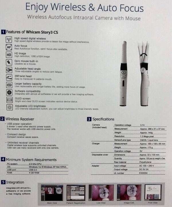 Whicam Story3 CS - Wireless Intraoral Camera - Good Doctors