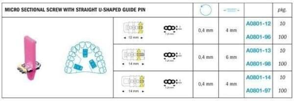Expansion Micro Sectional Screw With Straight U-Shaped Guide Pin - Leone