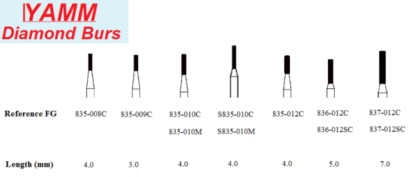 Diamond Burs - Flat End Cylinder - Yamm